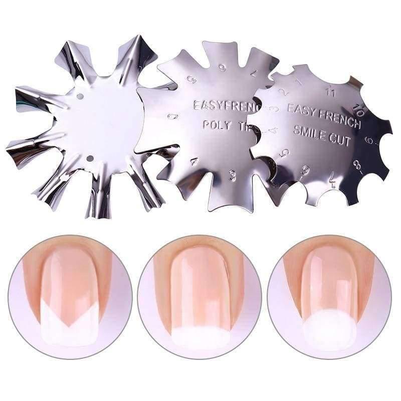 Planet Gates Easy French Line Edge Smile Cutter Nail Stencil Edge Trimmer Multi-size Nail Manicure Nail Art Styling Tool Set