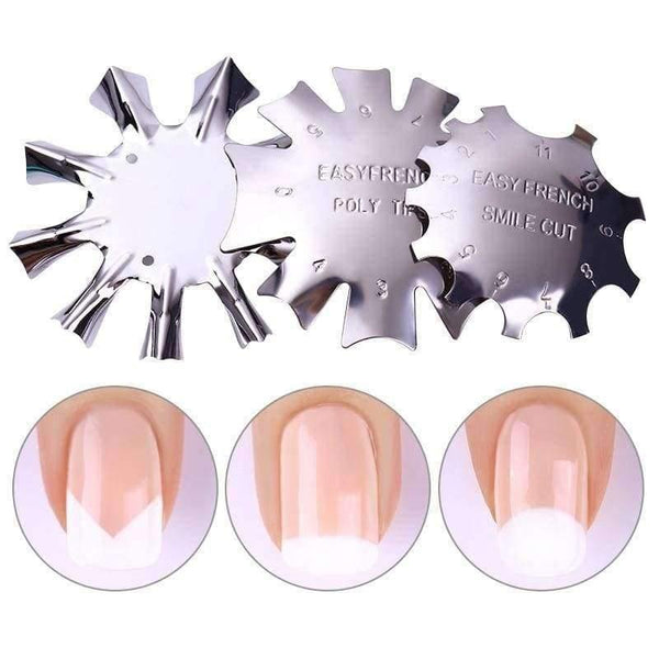 Planet Gates Easy French Line Edge Smile Cutter Nail Stencil Edge Trimmer Multi-size Nail Manicure Nail Art Styling Tool Set