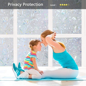 Planet Gates Easy Install Sticky No Glue Window Film Self-Adhesive 3D Tint Decorative Stained Glass Film Privacy Stickers Tulip Window Cover