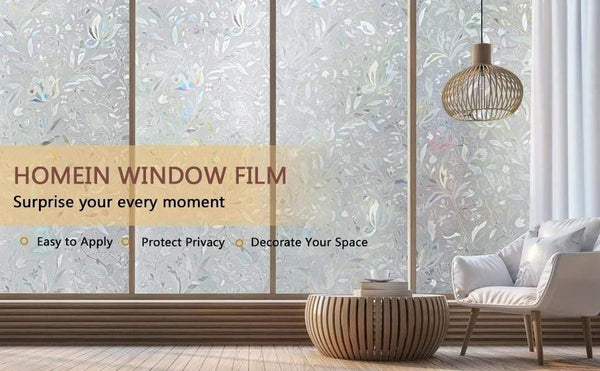 Planet Gates Easy Install Sticky No Glue Window Film Self-Adhesive 3D Tint Decorative Stained Glass Film Privacy Stickers Tulip Window Cover