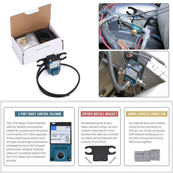 Planet Gates ECU 3 Port Electronic Turbo Boost Control Solenoid Valve For Subaru WRX STI FXT 02-07 JR-ECU02