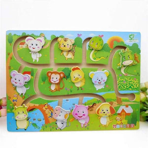 Planet Gates Educational Early Learning Slide Puzzle Kids Wooden Toys for Children Labyrinth Puzzle Animal-Body-Match Maze Intelligence W268