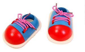 Planet Gates Educational Learning Education 1Piece Fashion Toddler Lacing Shoes Montessori Kids Wooden Toys Children Toys Drop Shipping