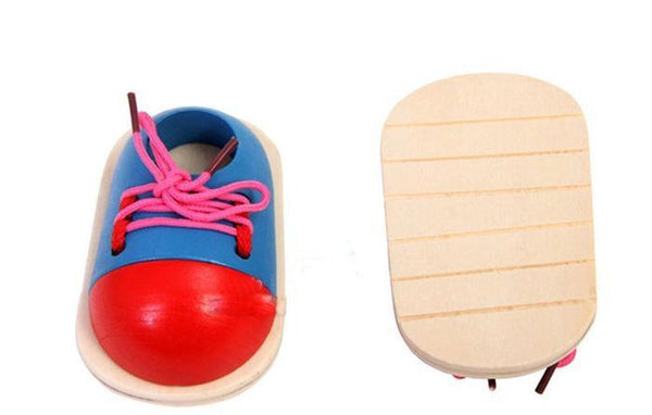 Planet Gates Educational Learning Education 1Piece Fashion Toddler Lacing Shoes Montessori Kids Wooden Toys Children Toys Drop Shipping