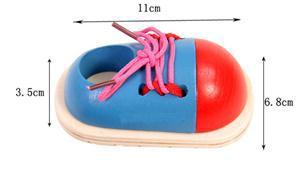 Planet Gates Educational Learning Education 1Piece Fashion Toddler Lacing Shoes Montessori Kids Wooden Toys Children Toys Drop Shipping