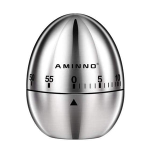 Planet Gates Egg Kitchen timer Manual Stainless Steel Egg Shaped Mechanical Rotating Alarm with 60 Minutes for Cooking