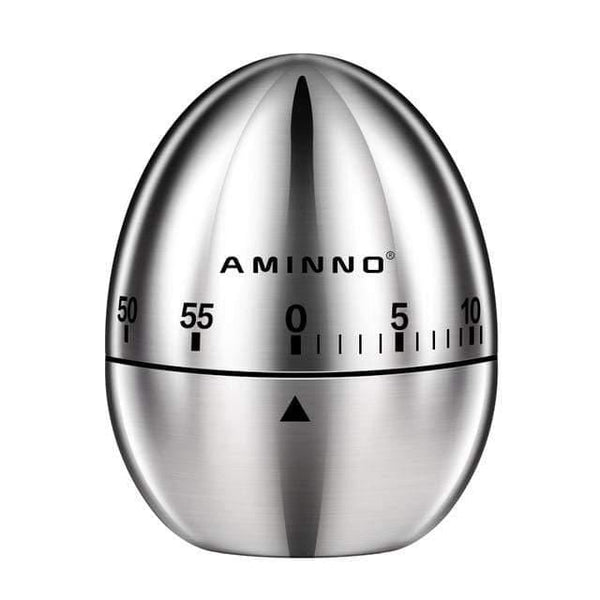 Planet Gates Egg Kitchen timer Manual Stainless Steel Egg Shaped Mechanical Rotating Alarm with 60 Minutes for Cooking
