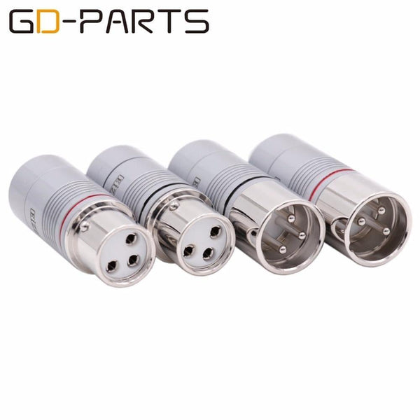 EIZZ 2PCS High end 3 pin Female XLR Connector MIC Snake Cable Jack Adapter Teflon Insulator Platinum Plated phosphor bro