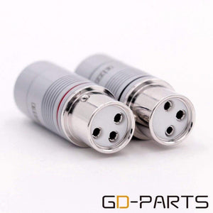EIZZ 2PCS High end 3 pin Female XLR Connector MIC Snake Cable Jack Adapter Teflon Insulator Platinum Plated phosphor bro