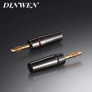 EIZZ Banana Plug 24K Gold Plated Connector Brass Solderless Audio Speaker 4MM Male Jack Adapter Connector 4PCS/Lot