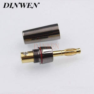 EIZZ Banana Plug 24K Gold Plated Connector Brass Solderless Audio Speaker 4MM Male Jack Adapter Connector 4PCS/Lot