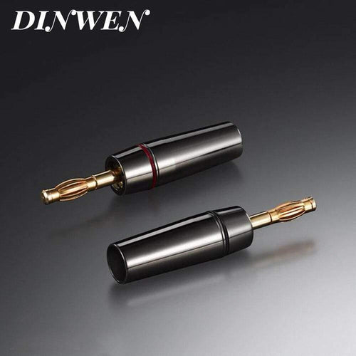 EIZZ Banana Plug 24K Gold Plated Connector Brass Solderless Audio Speaker 4MM Male Jack Adapter Connector 4PCS/Lot