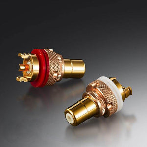 EIZZ High End 24K Gold Plated Brass Female RCA Jack Socket Connector Adapter For Hifi Audio Video TV CD AMP Panel Chassis Mount