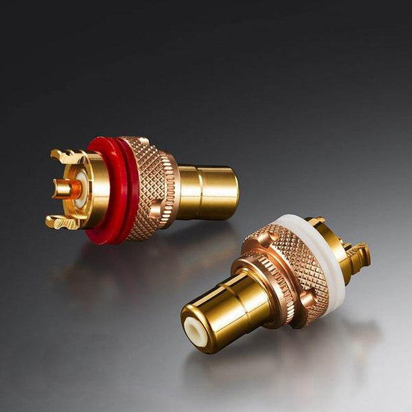 EIZZ High End 24K Gold Plated Brass Female RCA Jack Socket Connector Adapter For Hifi Audio Video TV CD AMP Panel Chassis Mount