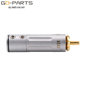 EIZZ High End 24K Gold plated Brass Male RCA Plug Connector Adapter With Lock Hifi Audio Video AMP TV AV DVD Signal Cable DIY