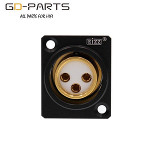 EIZZ High End 3-PIN Male Female XLR Connector MIC AMP CANNON Plug Adapter 24K Gold Plated Tellurium Copper Teflon Insulator 1PC
