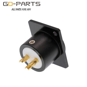 EIZZ High End 3-PIN Male Female XLR Connector MIC AMP CANNON Plug Adapter 24K Gold Plated Tellurium Copper Teflon Insulator 1PC