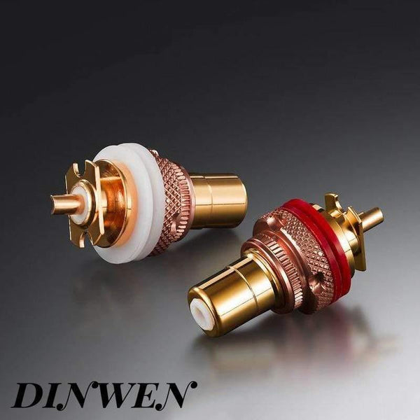 EIZZ RCA Socket Connector Female Tellurium Copper Polishing With No Nickel Gold Chassis Panel Mount Adapter Terminal Plug 1PC
