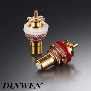 EIZZ RCA Socket Connector Female Tellurium Copper Polishing With No Nickel Gold Chassis Panel Mount Adapter Terminal Plug 1PC