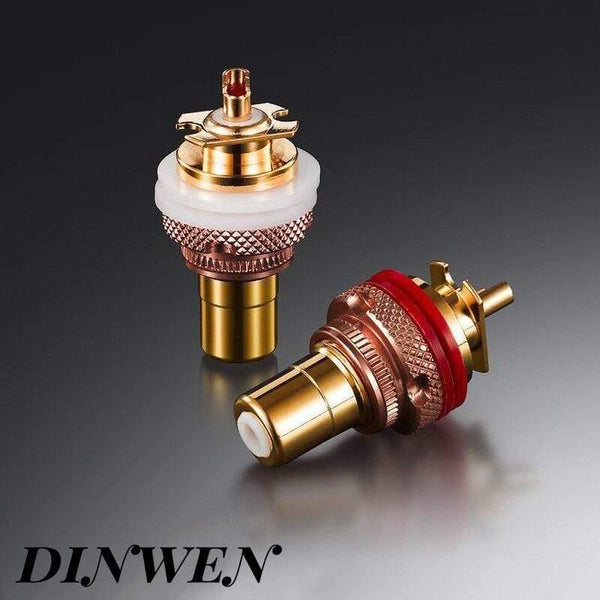 EIZZ RCA Socket Connector Female Tellurium Copper Polishing With No Nickel Gold Chassis Panel Mount Adapter Terminal Plug 1PC