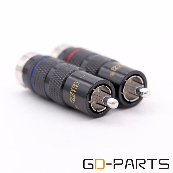 EIZZ Rhodium Plated Phosphor Bronze Male RCA Coaxial Plug Connector Adapter Copper Pin Teflon Insulator Hifi Audio Video Signal