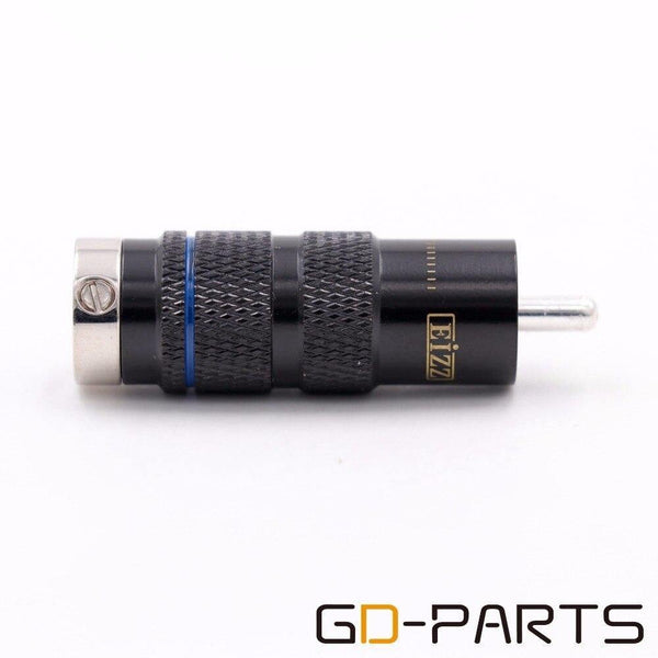 EIZZ Rhodium Plated Phosphor Bronze Male RCA Coaxial Plug Connector Adapter Copper Pin Teflon Insulator Hifi Audio Video Signal