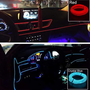 Planet Gates EL Wire 12V Car Flexible Neon DIY Decoration Auto LED Light RGB Lights Strip Cool For Car Central Control Door Outdoor Party