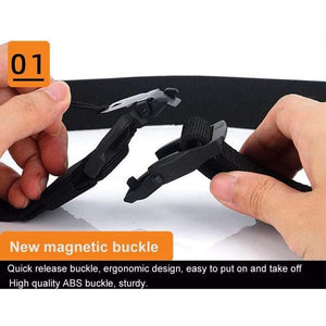 Elastic Belt Hard ABS Magnetic Buckle Men Military Tactical Belt High Strength Elastic Nylon Soft No Hole Army Belt