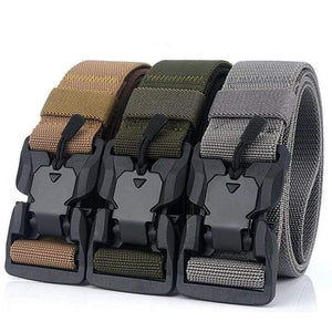 Elastic Belt Hard ABS Magnetic Buckle Men Military Tactical Belt High Strength Elastic Nylon Soft No Hole Army Belt