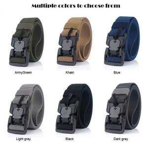 Elastic Belt Hard ABS Magnetic Buckle Men Military Tactical Belt High Strength Elastic Nylon Soft No Hole Army Belt