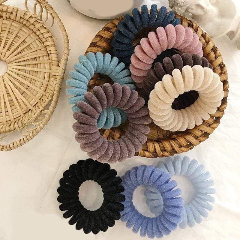 Elastic Knit Telephone Wire Hair Bands Girl Woman Hair Accessories Rubber Band Headwear Hair Rope Spiral Shape Hair Ties