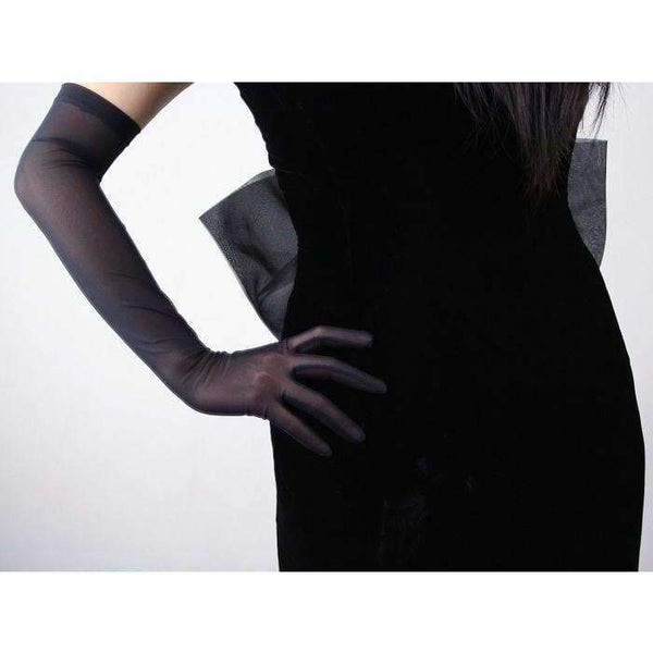 Planet Gates Elastic Lace Gloves Ultra-Thin Long Paragraph Women'S Black Gauze Thin Gloves Touch Screen Female Mittens TB17