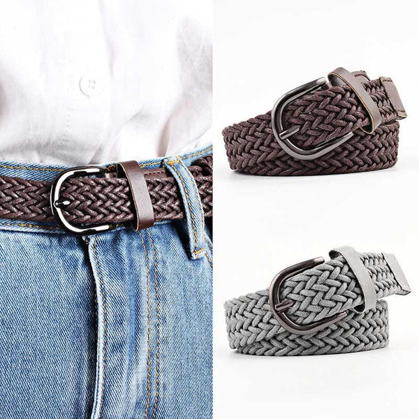 Elastic Stretch Waist Belts For Men Women Casual Stretch Woven Belt Women Waistband Student Jeans Canvas Belt