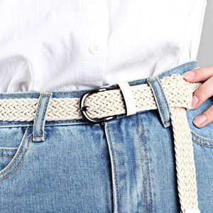 Elastic Stretch Waist Belts For Men Women Casual Stretch Woven Belt Women Waistband Student Jeans Canvas Belt
