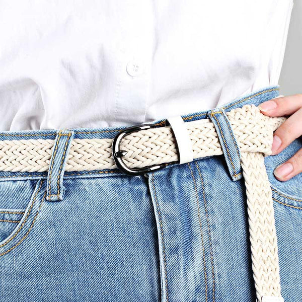 Elastic Stretch Waist Belts For Men Women Casual Stretch Woven Belt Women Waistband Student Jeans Canvas Belt