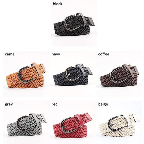 Elastic Stretch Waist Belts For Men Women Casual Stretch Woven Belt Women Waistband Student Jeans Canvas Belt