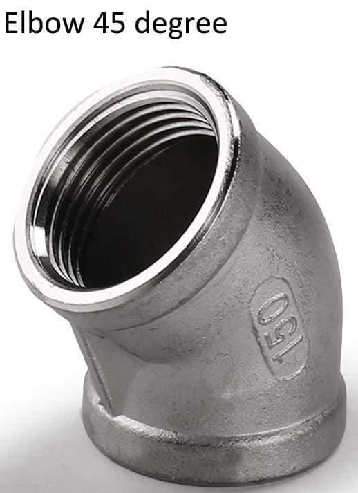 1/4 to 3/4" SS304 Stainless Steel Thread Elbow Cross Nipple Tube Plug Tee Cap End Pipe Fitting Nipple