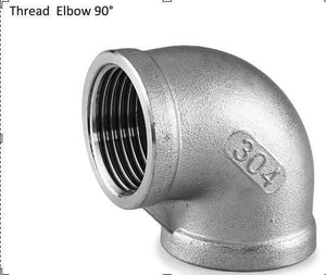 1/4 to 3/4" SS304 Stainless Steel Thread Elbow Cross Nipple Tube Plug Tee Cap End Pipe Fitting Nipple