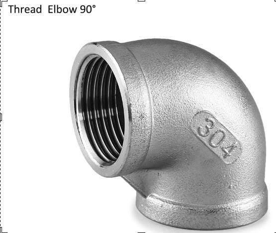 1/4 to 3/4" SS304 Stainless Steel Thread Elbow Cross Nipple Tube Plug Tee Cap End Pipe Fitting Nipple