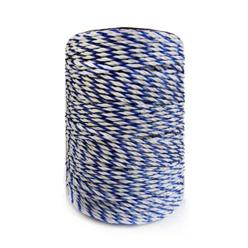 Planet Gates Electric Fence Poly Wire White Blue Polywire with Steel Wire Poly Rope For Horse Fencing Ultra Low Resistance Hot Wire Fencing