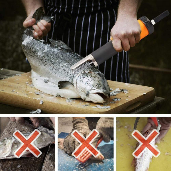 Electric Fish Scaler Waterproof Fishing Scalers Clean Fish Scale Remover Cleaner Automatic Rechargeable Descaler Scraper