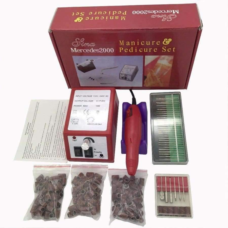 Planet Gates Electric Nail Art Drill Machine Manicure Pedicure Pen Tool Set Kit+30pcs nail drill bit+150pcs sanding bands