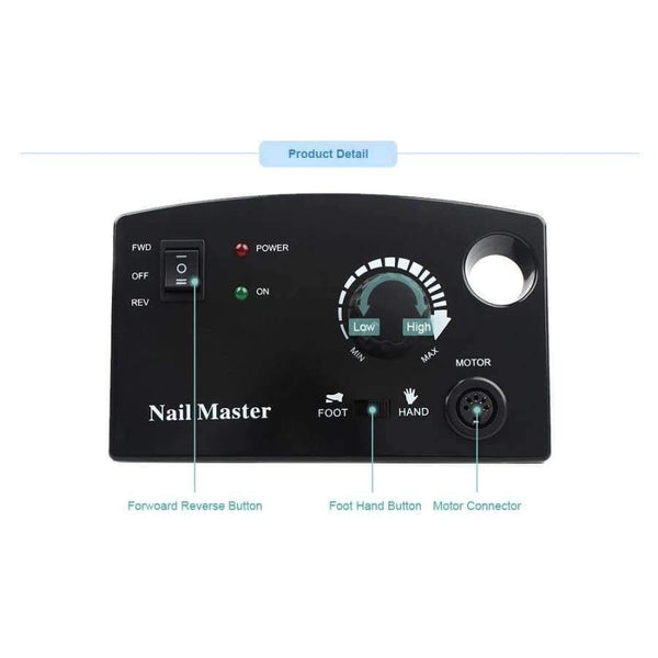 Planet Gates Electric Nail Drill Machine 35000RPM 25W Pro Diamond Nail Cutter Bit Pedicure Maniure Machine Nail Drill Bits Nail Polisher Tool