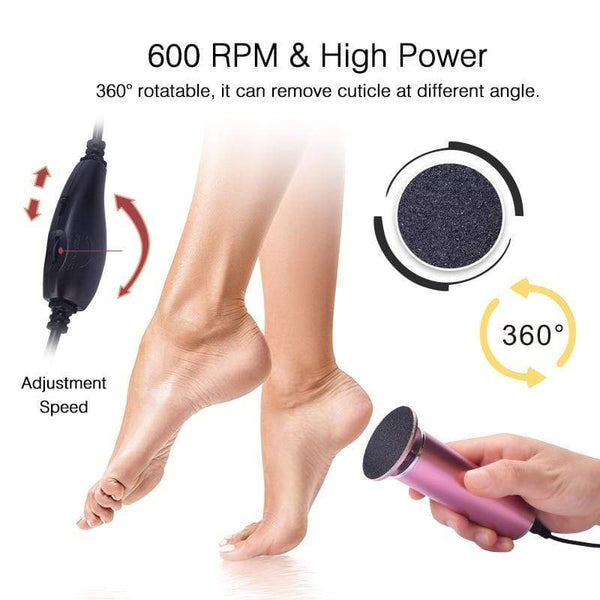 Planet Gates Electric Pedicure Tools Foot Care File Leg Heels Remove Dead Skin Callus Remover Feet Clean Care Machine & Replacement Sandpaper