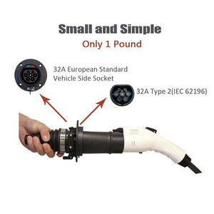 Planet Gates Electric Vehicle Car EV Charger SAE J1772 Connector Socket Type 1 To Type 2 EV Car Adapter Charging Plug IEC62196 Standard