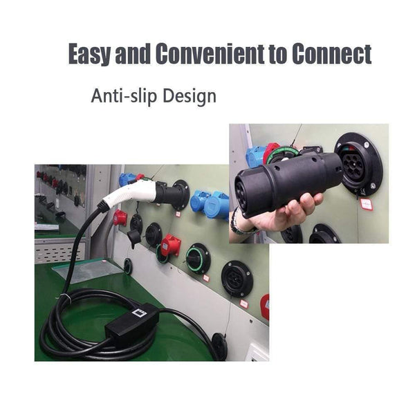 Planet Gates Electric Vehicle Car EV Charger SAE J1772 Connector Socket Type 1 To Type 2 EV Car Adapter Charging Plug IEC62196 Standard