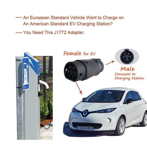 Planet Gates Electric Vehicle Charging Adapter 16A 32A Sae j1772 connector EVSE car charger Type 1 to Type2 EV adapter