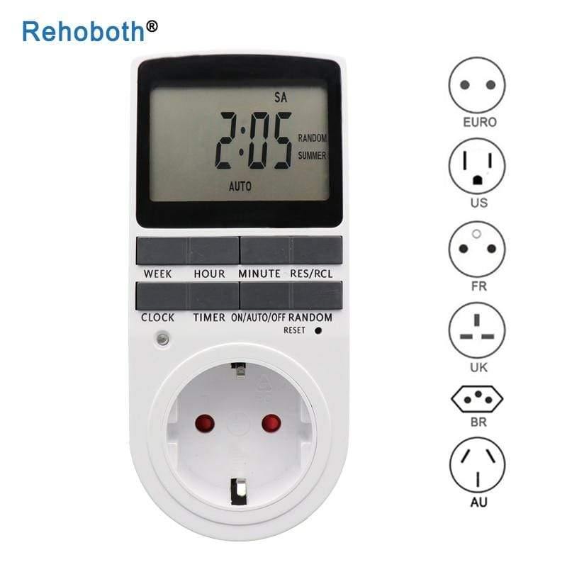 Elektronisk Timer Elektronisk digital timerbryter EU-plugg kjøkkentimeruttak 230V 50HZ