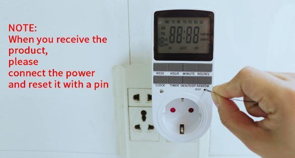 Electronic Digital Timer Switch EU Plug Kitchen Timer Outlet 230V 50HZ 7 Day 12/24 Hour Programmable Timing Socket