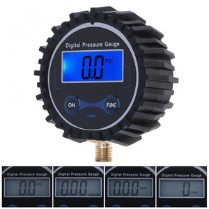 Planet Gates Electronic Digital Tyre Tire Pressure Gauge 0-230PSI Night Vision Metal Connector for Motorcycle Car Cycle Truck Tire